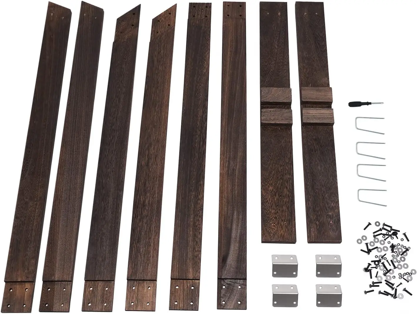 قوس الزفاف الخشبي، قوس الزفاف المثلث بطول 8.2 قدم، أقواس الزفاف للحفل، حامل خلفية حفل بني خشبي للحديقة #6