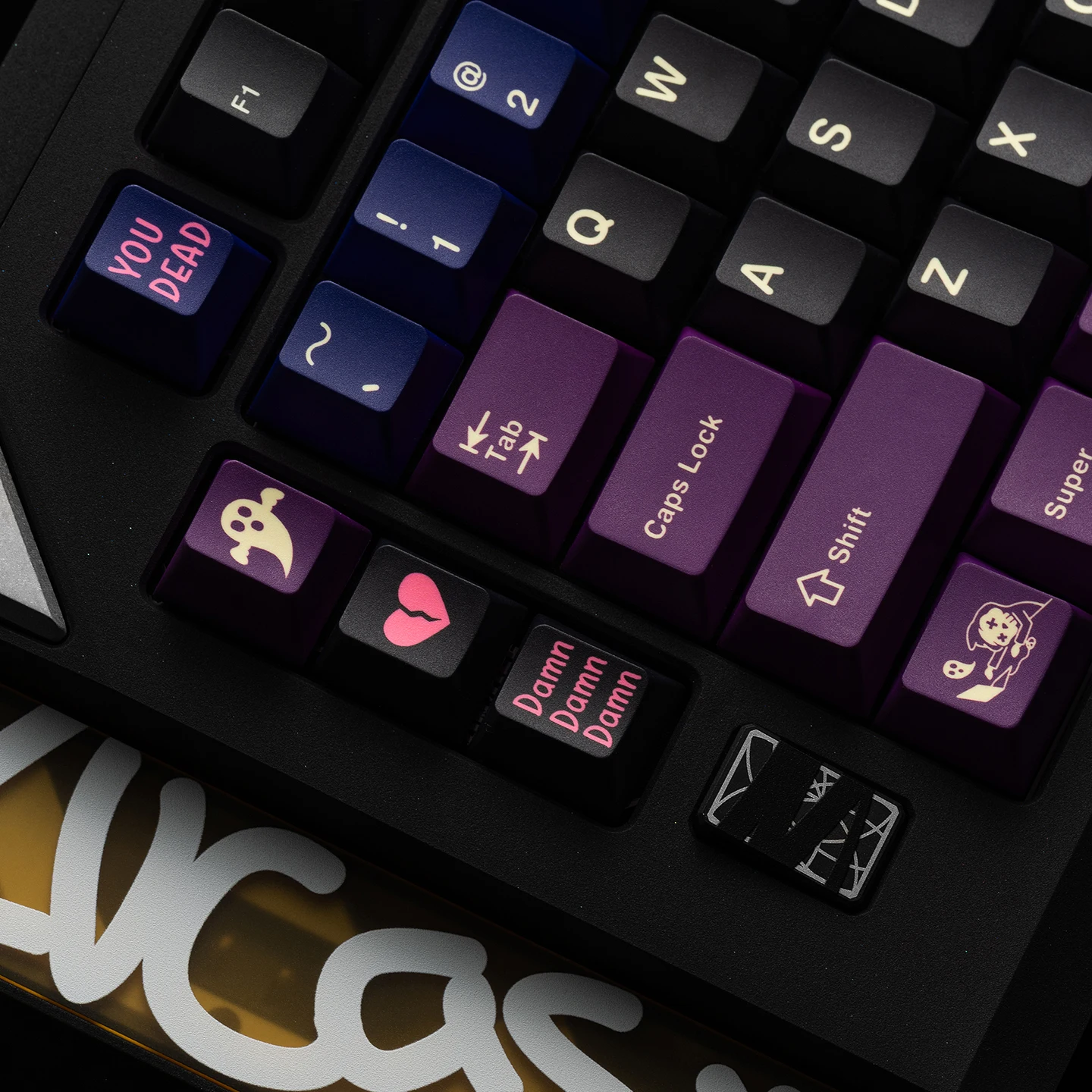 FBB Keycaps DAMN Purple Style Customized Mechanical Keyboard Cherry Profile For Gaming And Office Accessories 1.7mm Thickness