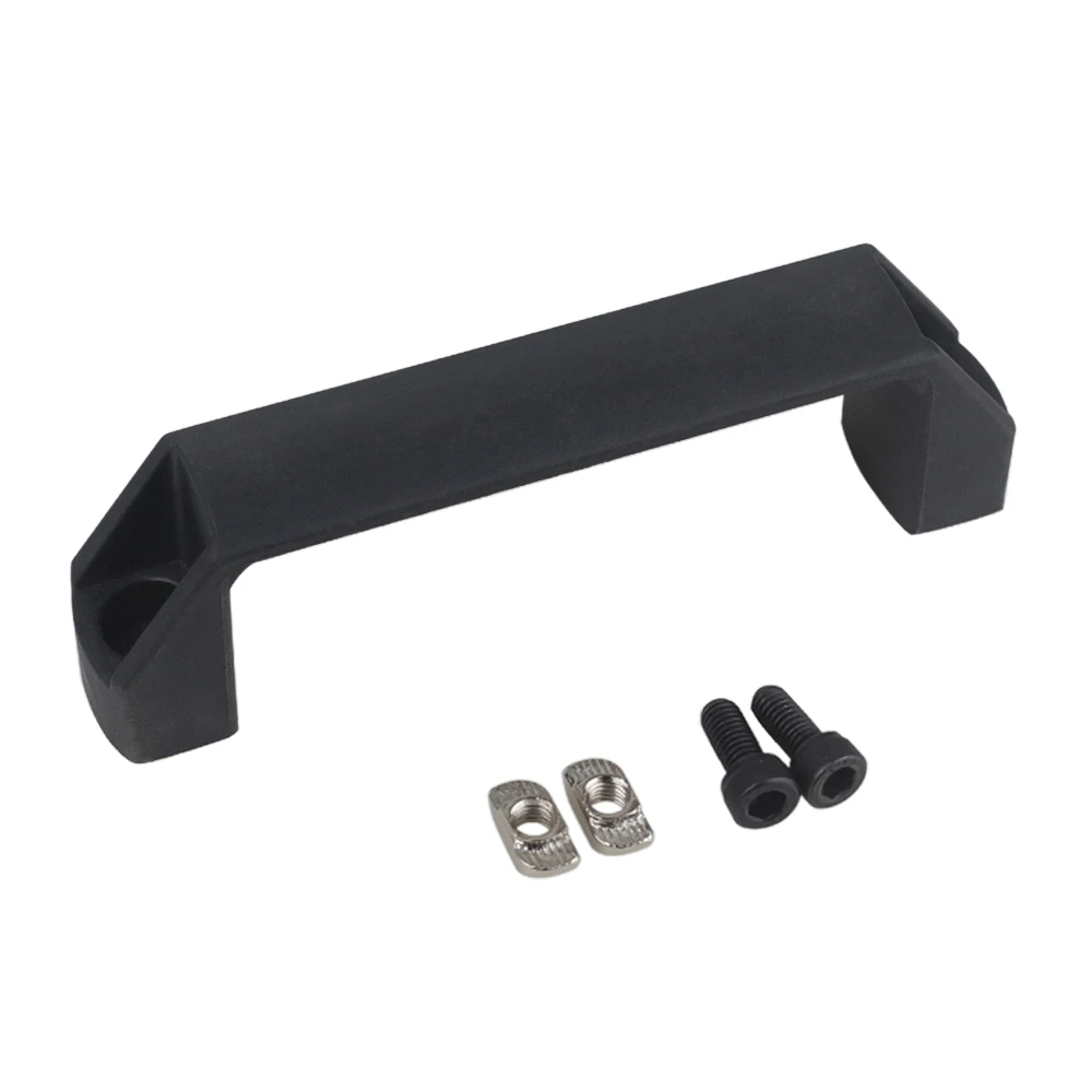 4Pcs Aluminum/Plastic Nylon Black Door Handle Holes Spacing 90/120/180mm Bridge Handle For Suitcases Furniture Drawer Wardrobe