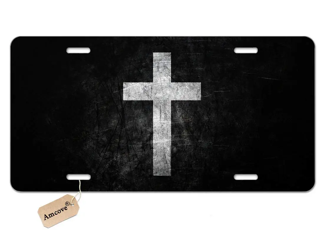 Jesus Cross Vehicle License Plate Front Auto Tag Plate Christian Peace,6 X 12 Inch