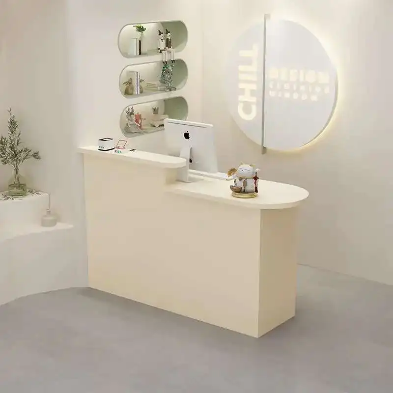 

Outfit Shop Modern Reception Desks Nordic Originality Beauty Salon Cashier Desk Service Salon Furniture Balcão De Recepção FYRD