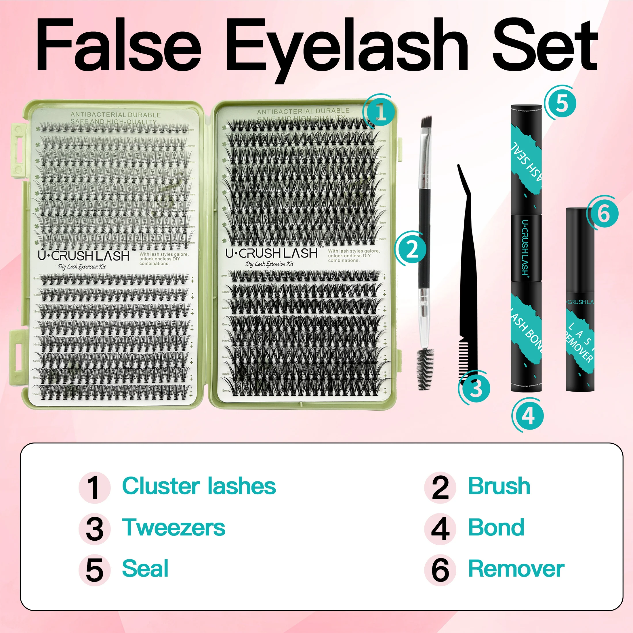 240 pçs clusters de cílios lash bond & seal ferramentas de maquiagem diy kit de extensão de cílios para colagem cílios colagem cola acessórios