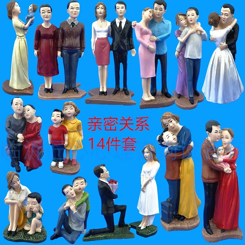 

Resin figure Psychological teaching aid model character imitacy family 13pcs/set