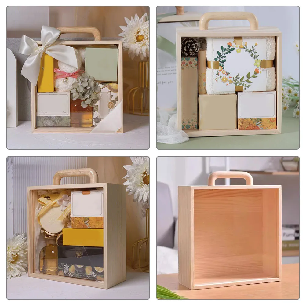 

Wood Display Box Clear Lid Decorative Jewelry Storage Organizer Rustic Keepsake Gift Packing Case Wood Display Box