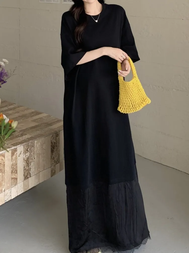 Plus Size Print Letter T Shirt Dress Women Round Neck Short Sleeve Woman Dress Elegant Vintage Loose Ladies Dresses Vestidos