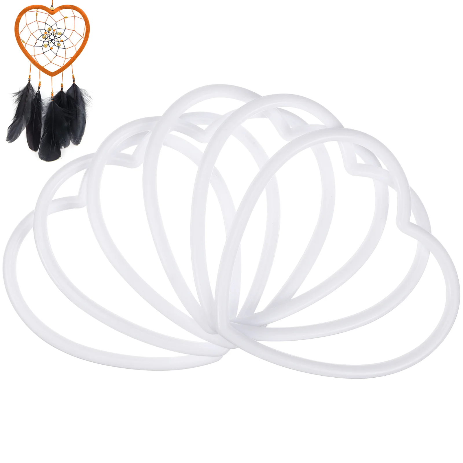 

20 Pcs Dream Catcher Circle Acrylic Rings DIY Materials Heart-shaped Handmade Crafting Accessories Decoration Supplies Hoops