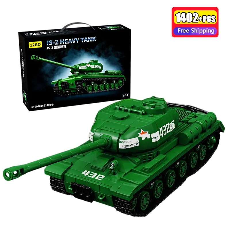 

97007 1263Pcs WW2 Soviet T34-85 Medium Tank Building Blocks Military Army Model Bricks Educational Construction Toys for Boys
