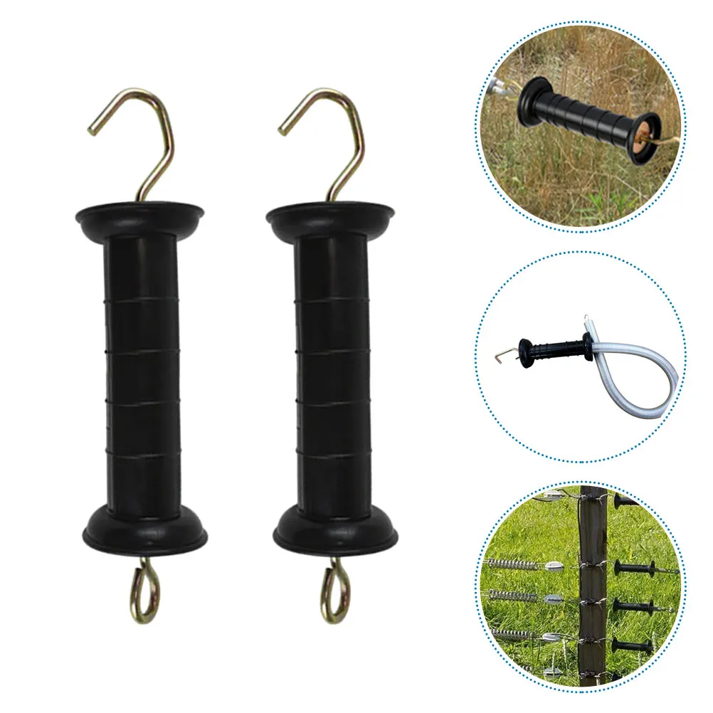 

2pcs Insulated Handles Electric Fence Gate Handle Durable Plastic Iron Outdoor Farm Garden Fence Replacement Parts Hardware Grip