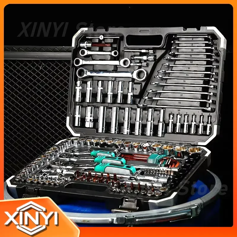 for 1/2 1/4 3/8 Inch Multi Manufacturer CR-V Hand Tools Car Tire Engine Wrenches Socket Tool Kit Set Box Heavy Duty Mechanic