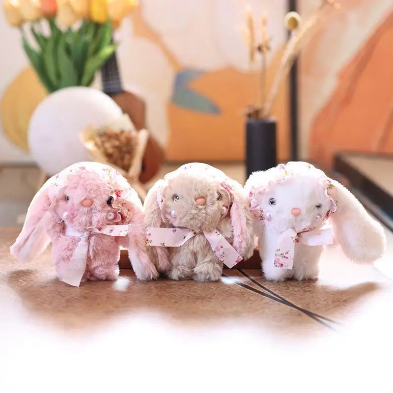 Adorable Rabbit Plush Keychain Cartoon Soft Toy Bag Charm Decorative Backpack Hanging Accessory Perfect Birthday Gift