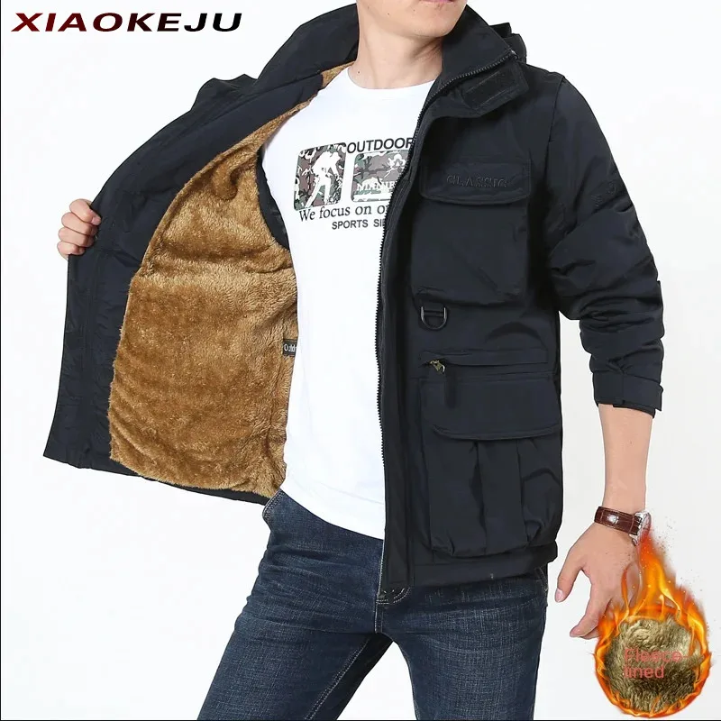 

Man Coat Jacket Bomber Male Tactical Jacket for Men Trekking Techwear Retro Heavy Cardigan Military Sports Camping Oversize