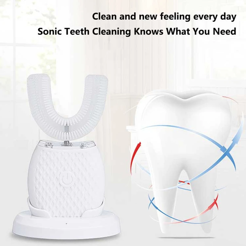 Xiaomi U على شكل فرشاة الأسنان الكهربائية بالموجات فوق الصوتية قابلة للشحن فرشاة الأسنان الكهربائية المسح الضوئي تدوير مجموعة تجميل الأسنان الذكية جديد