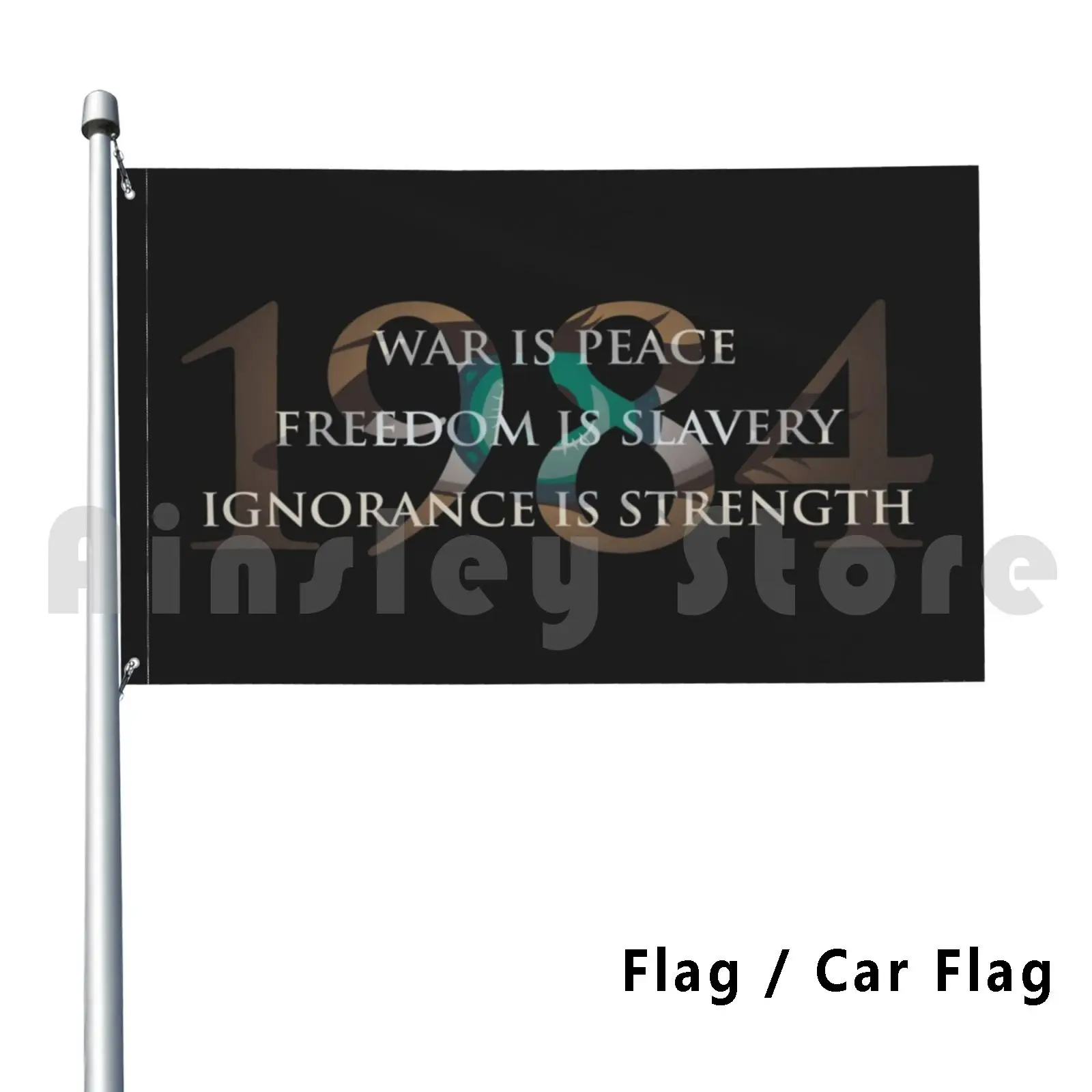 Diezeteen Eighty-Four [ 1984 ] Impresión de bandera de coche personalizada 1984 Diezeteen Eighty Four George Orwell Libros grandes