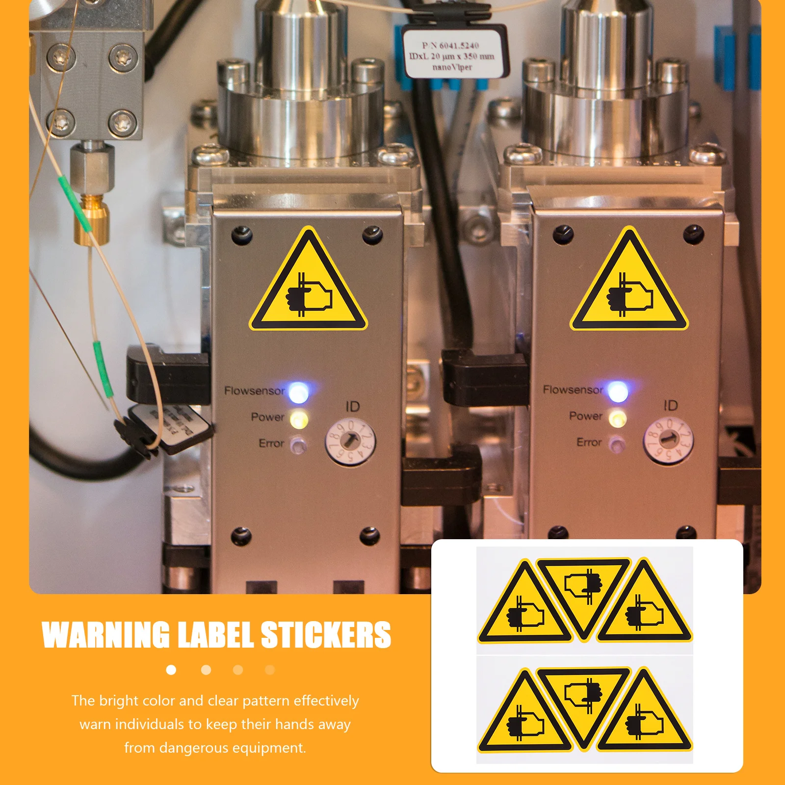 6Pcs Safety Warning Decals Hand Crushing Sticker High Visibility Design Resistant to Fading Easy Application for Mechanical