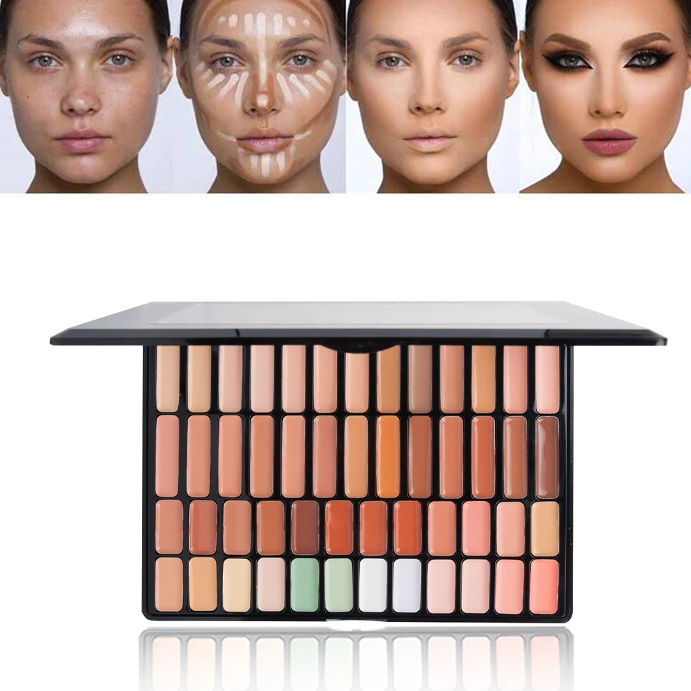 50-color Full Coverage Concealer Foundation Cream Cover Dark Circles Acne Spots Dark Circles Contour Concealer Palette Makeup