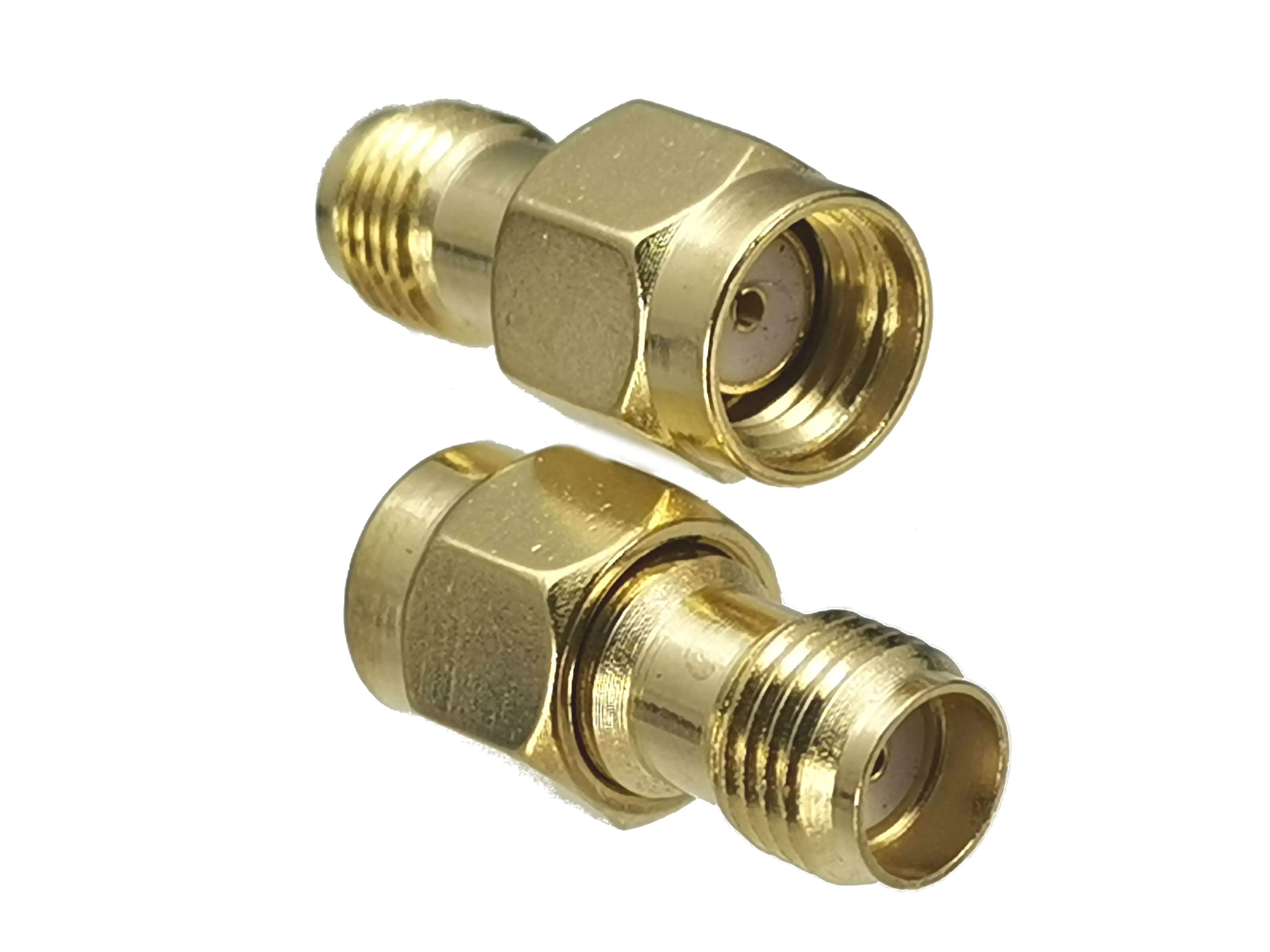 1pcs Connector SMA RP SMA to SMA RP SMA Male Plug & Female Jack RF Coaxial Adapter Wire Terminal Brass