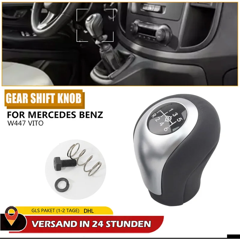 6-Gang-Schaltknauf, manueller Schaltknauf für Mercedes-Benz W447 Vito 2017 2018 2019 2020, Ersatzteile für den Autoinnenraum