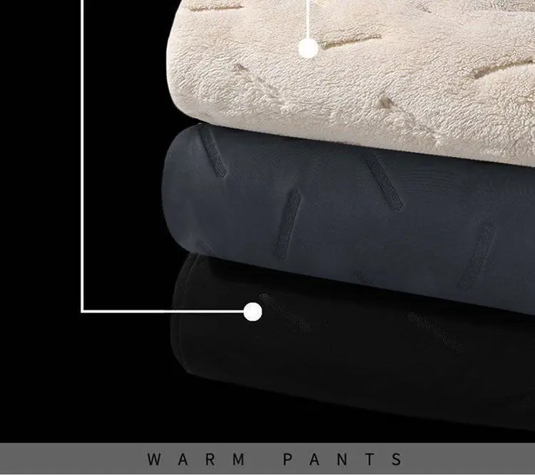 FL Winter Thickened Women Pants Long Warm Solid Color Straight Trousers Cold Resistance Ladies Plush Sports Long Drawstring Pant