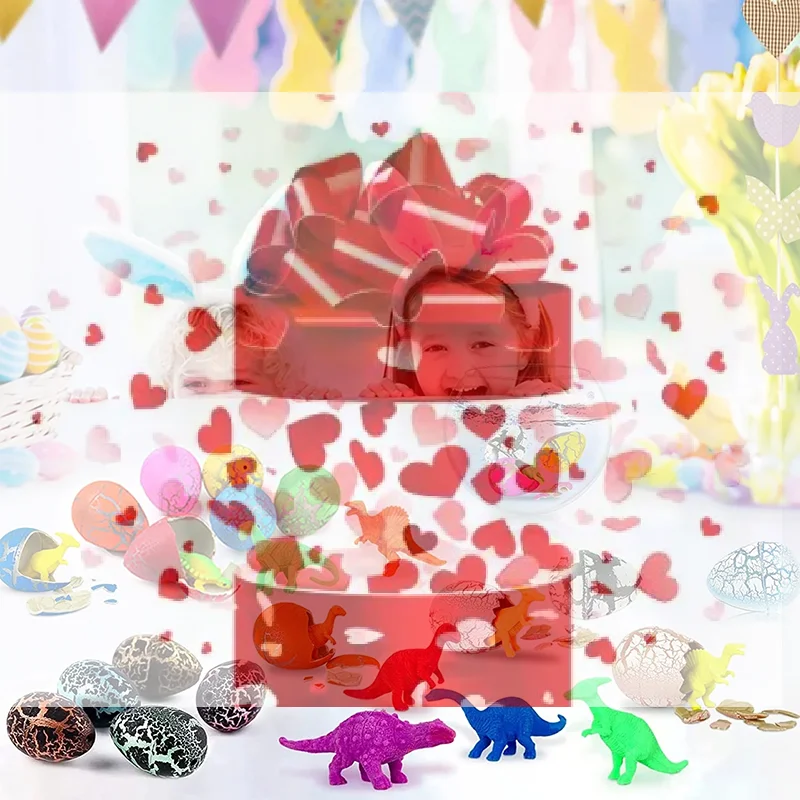 

【BS】5 шт. креативных развивающих игрушек на день рождения: яйца динозавров, вылупляющиеся из воды, обучающие реквизиты для детей