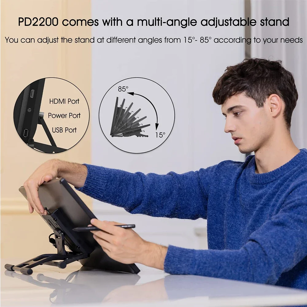 Tablette graphique à écran numérique pour dessin, stratification complète, 21.5 pouces