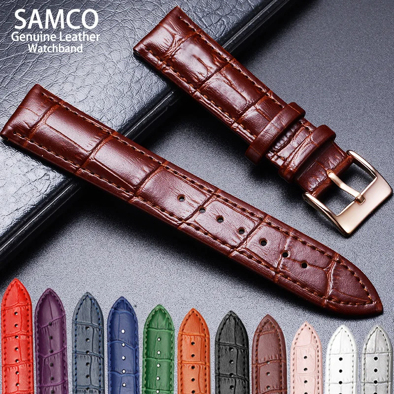 Premium Genuine Leather Watchbands 12/14/16/18/19/20/21/22/24 mm Watch Band Strap High Quality Wrist Belt Bracelet + Tool