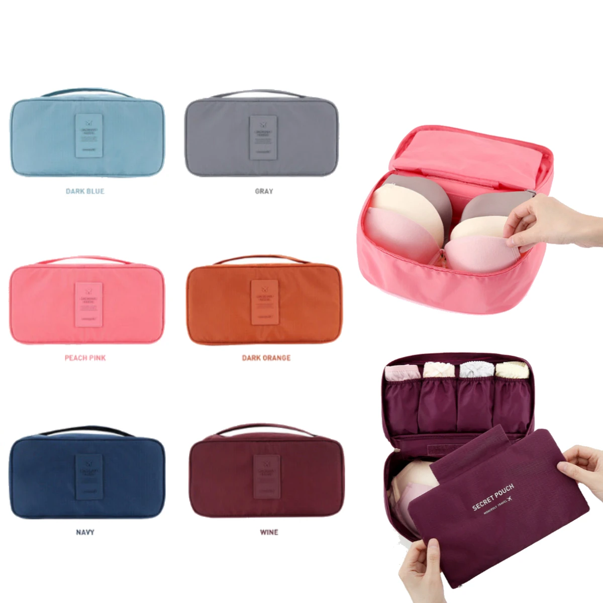 Portable Travel Storage Bag Multi-function Bra Underwear Organizer Bags Toiletry Cosmetic Case for Outdoor Travel