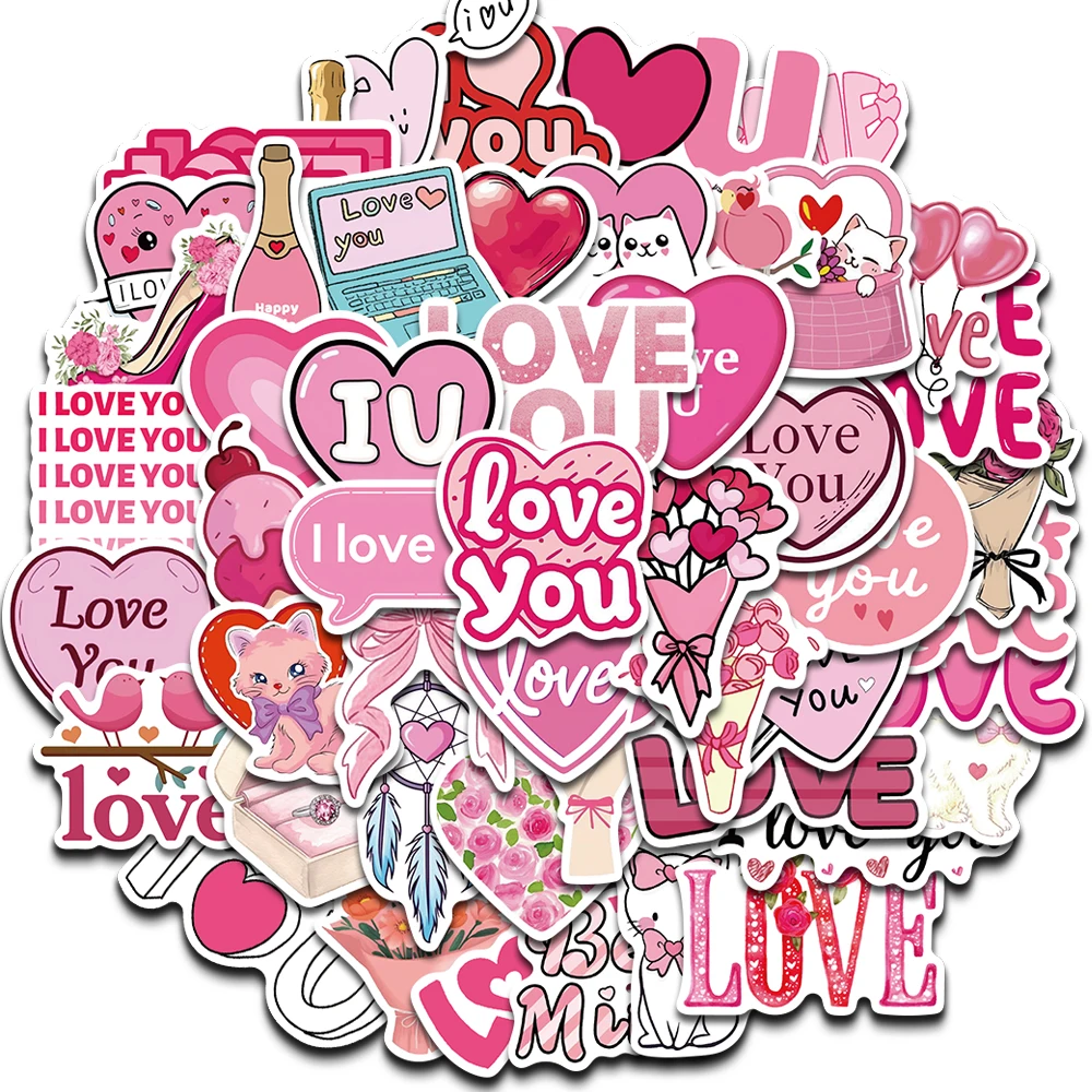 50PCS Love Print Sticker Luggage Scrapbooking Art Picture Living Room Laptop Skateboard Graffiti DIY Phone Scrapbooking Sticker