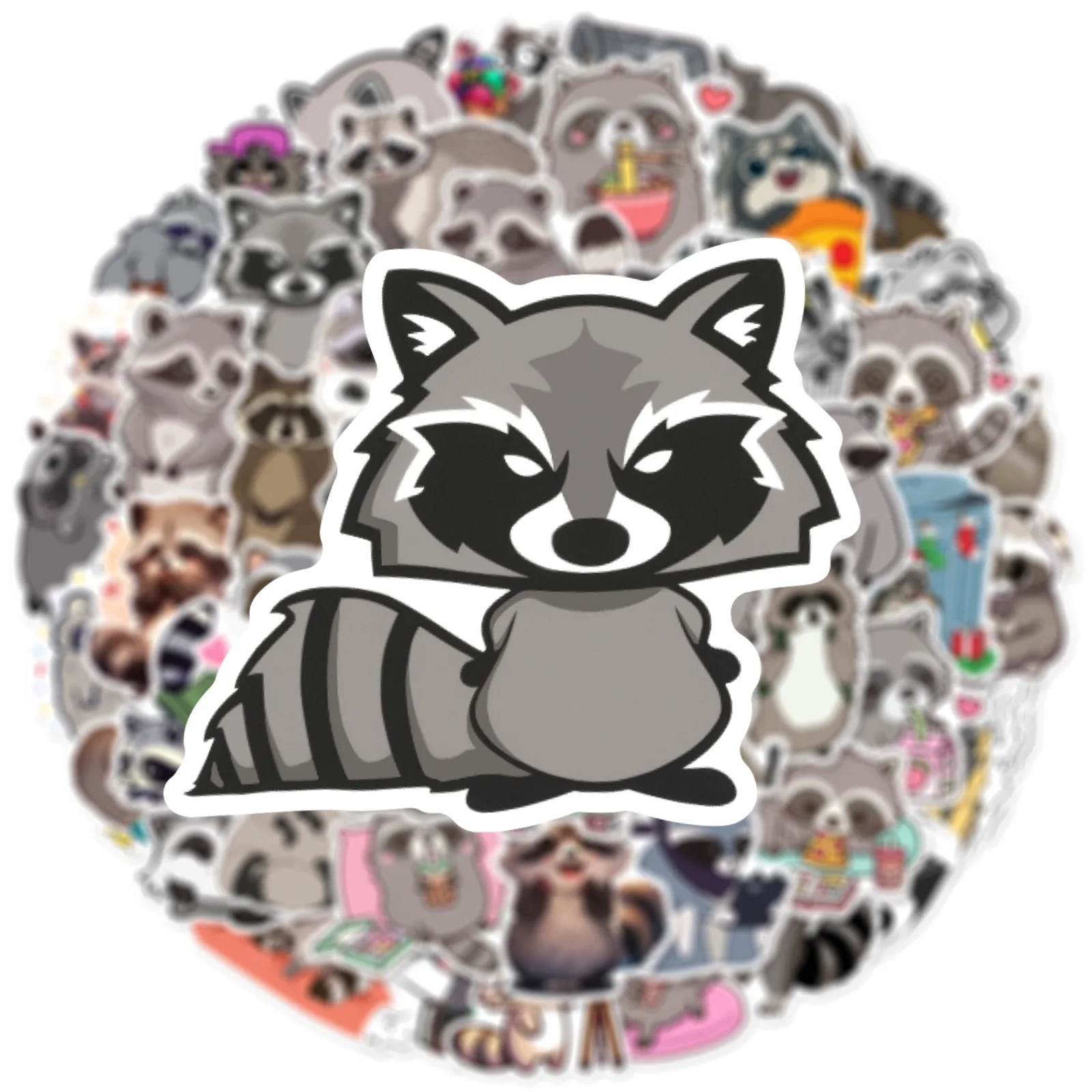 50 Stuks Procyon Lotor Dieren Cartoon Graffiti Stickers Diy Telefoon Laptop Notebook Koffer Beker Waterdichte Sticker Kids Speelgoed