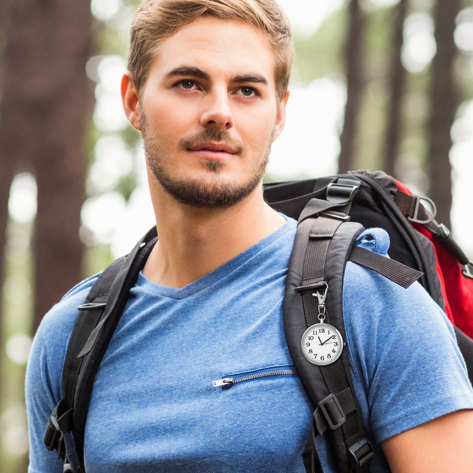 

Pocket Watch for Nurses Lightweight Keychain Pendant Watch Round Fashionable Timepiece for Doctors Nursing Professionals