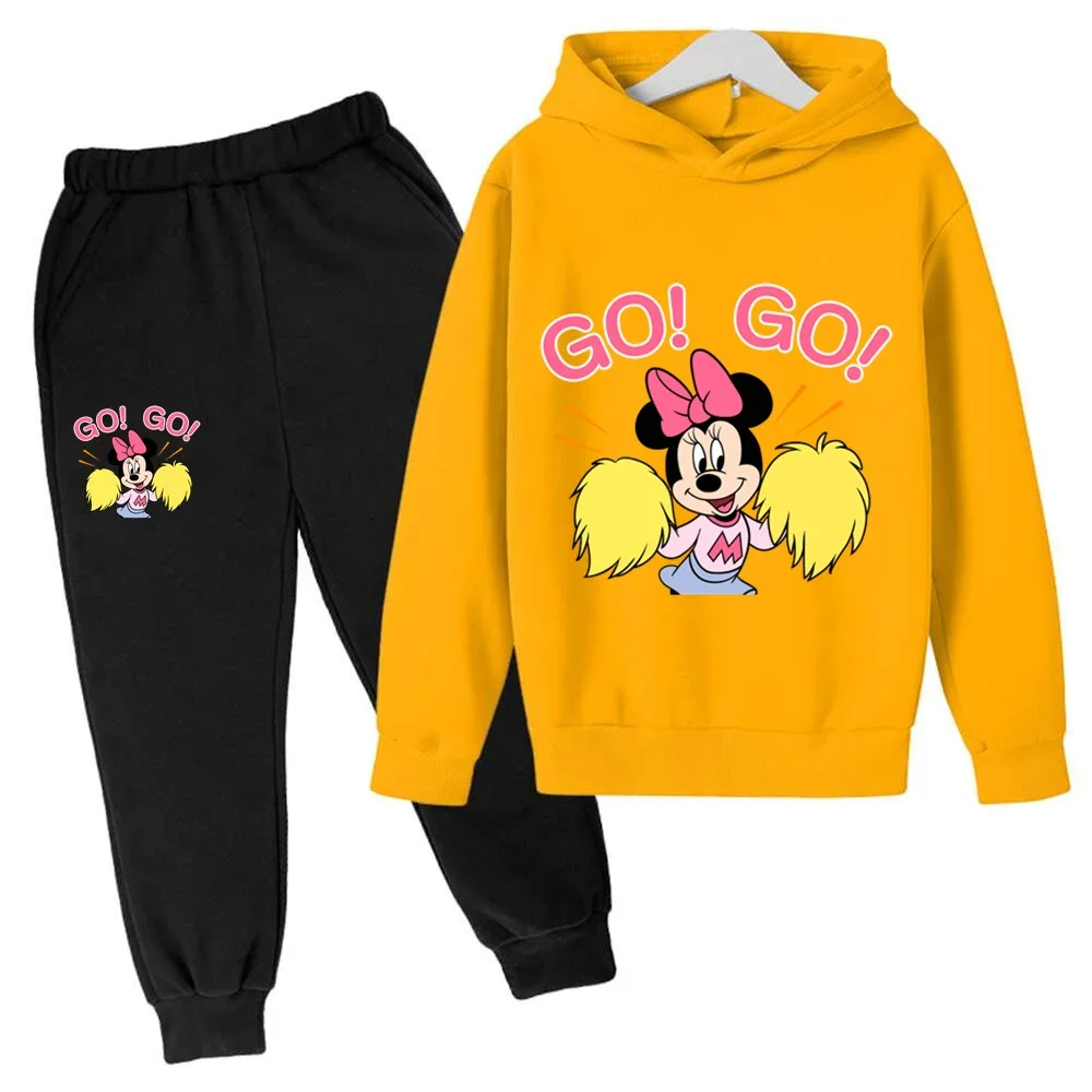 Fashion Sports Mickey Suit Disney Printed Hoodie + Trousers 2 Pieces Set Spring And Autumn Animation Men And Women Suit