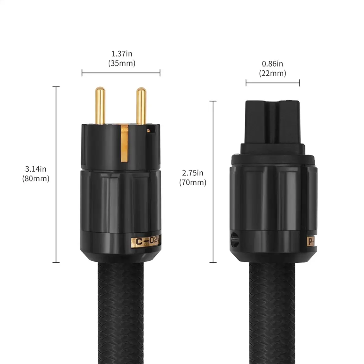 

(BOFF) Кабель питания HiFi 12AWG, кабель питания HiFi EU, 250В/15А для колонок, сабвуферов, проигрывателей винила, усилителей, 300 см