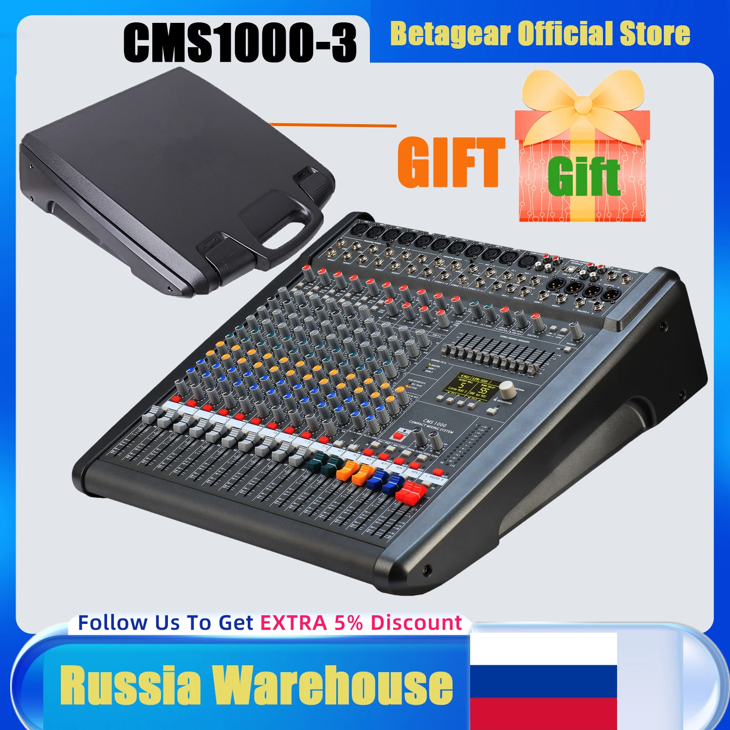 Betagear Professional Audio Mixer Mixer Cms10003 Mesa de Mistura Consola Digital Mesa dj Palco Profissional Equalizador Processador Logotipo Original