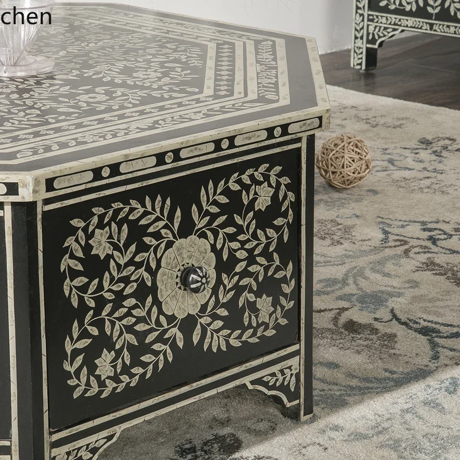 DSA  Vintage Furniture Irregular Side Table Painted Coffee Table Tea Table