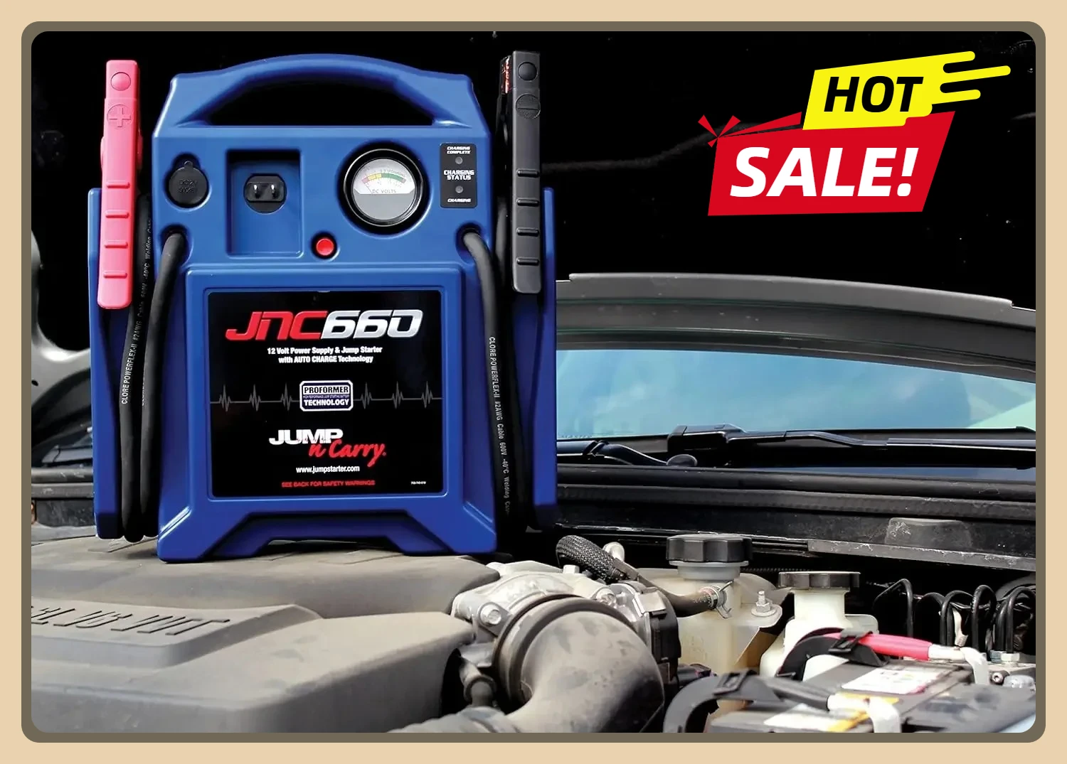 

46 inch heavy-duty #4 cables JNC660 1700 Peak Amp, Blue Jump-N-Carry 12 Volt Jump Starter 425 Cranking Amps