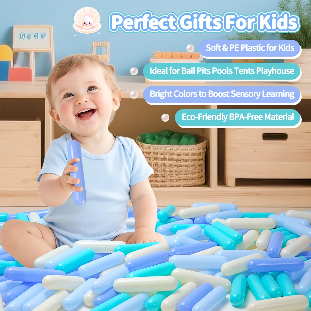 ลูกบอลพลาสติก 100 ชิ้น สำหรับสระน้ำ ลูกบอลมหาสมุทร สำหรับเด็กเล่นในบ่อบอล พร้อมบ้านเล่น เต็นท์กลางแจ้ง ของเล่น ของขวัญคริสต์มาส ปีใหม่ สำหรับเด็กผู้ชาย