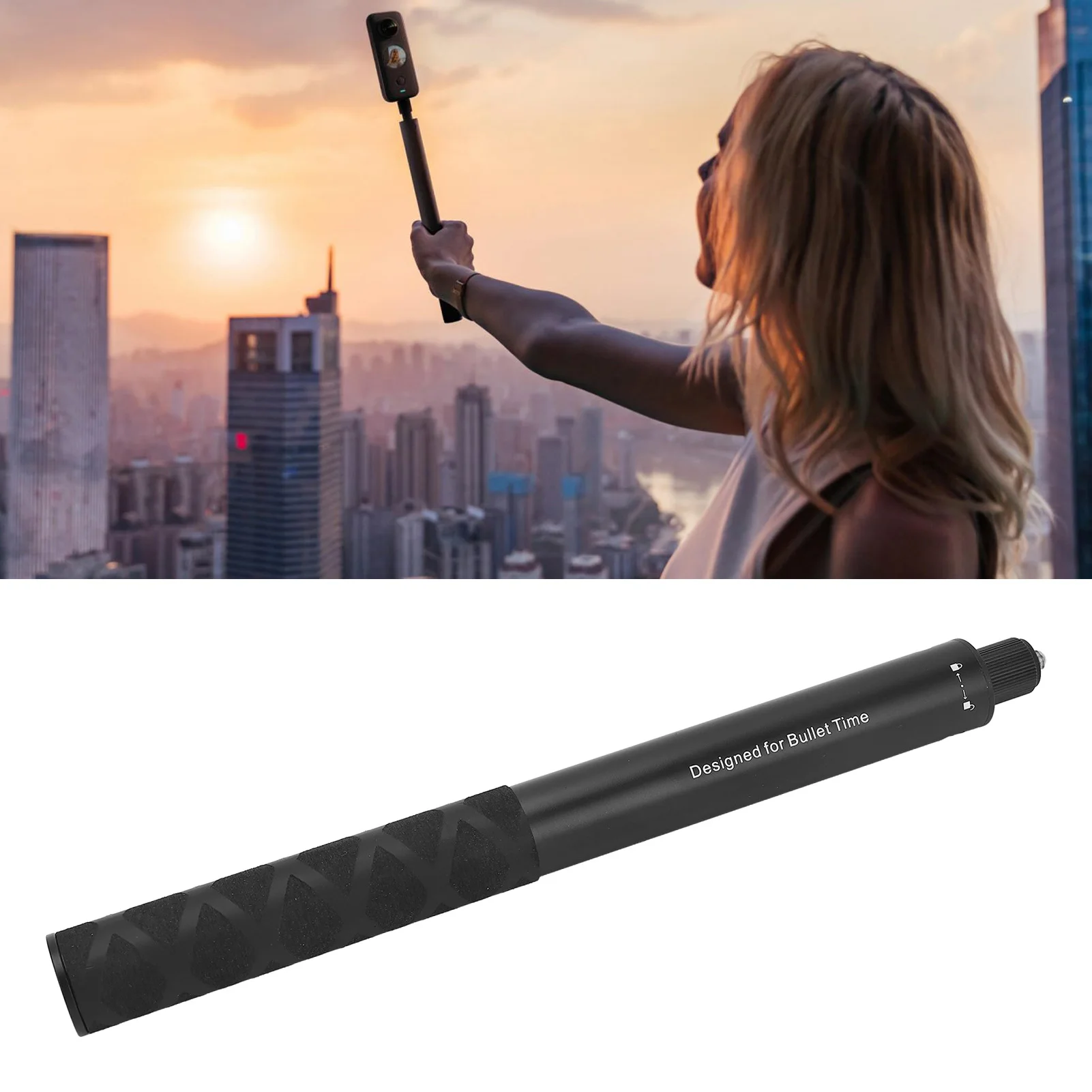 1.1m Selfie Stick Aluminum Alloy 5 Section Selfie Stick for  X3 ONE RS GO 2 ONE X2 Series Action Cameras