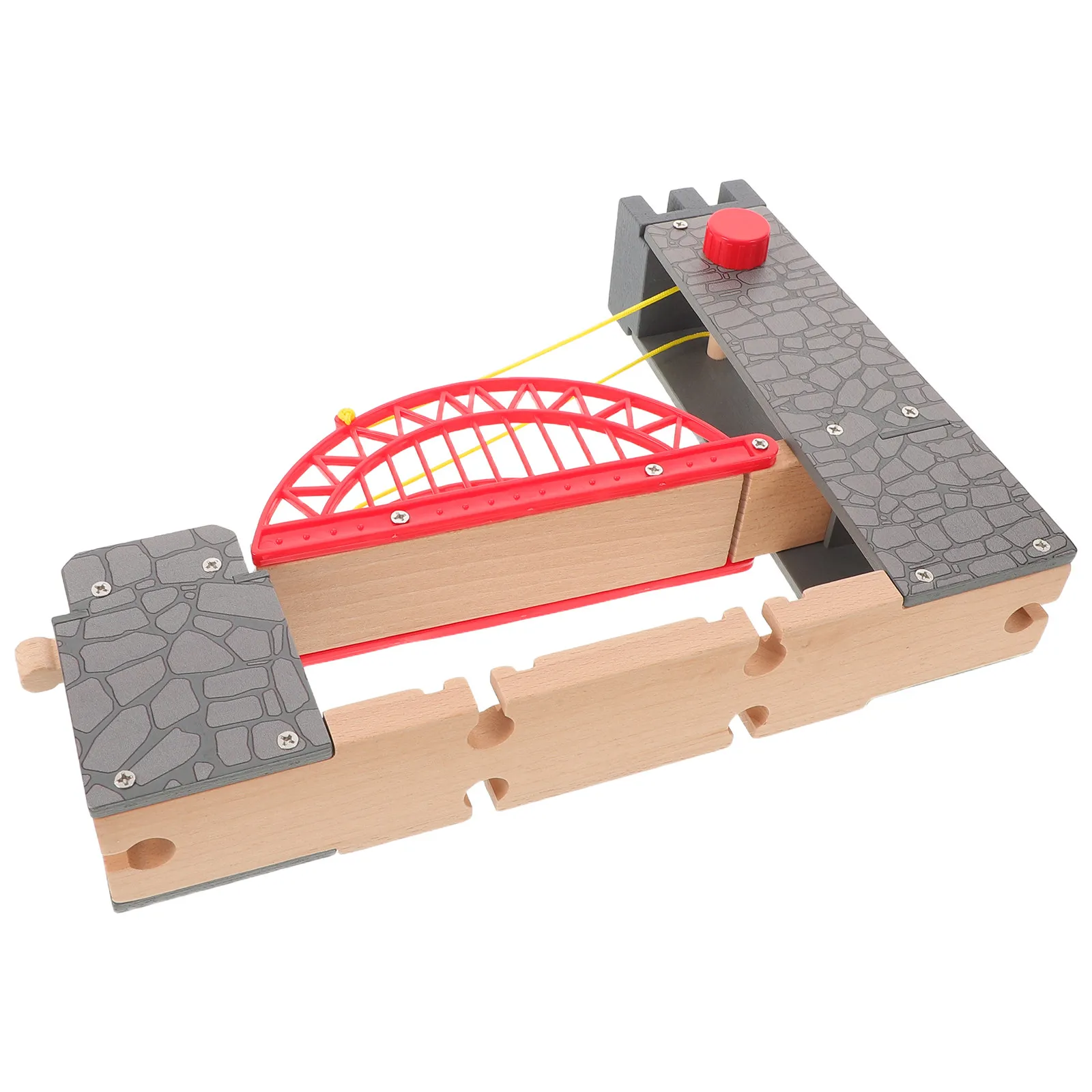 

Wooden Train Set Accessories Railroad Bridge for All Railway Track Systems Kids Wooden Train Track Layout Scene Prop