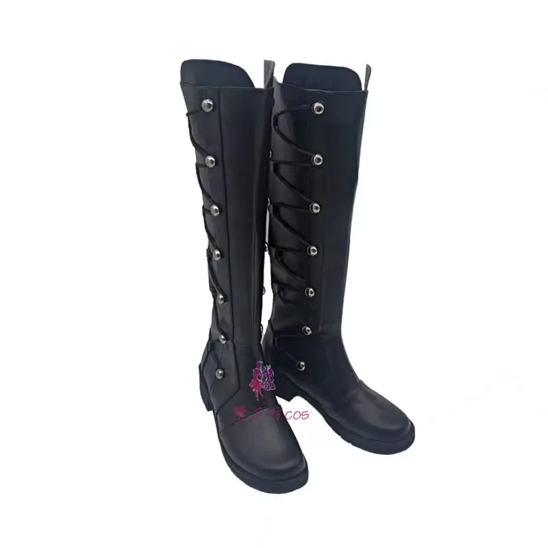 Chaussures de Costume de Cosplay du seigneur des mystères Leonard Mitchell, bottes en Faux cuir faites à la main