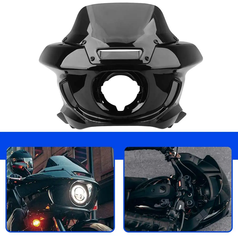 Motorcycle Headlight Fairing Windshield Windscreen Cover For Harley Softail Street Bob Low Rider FXBB FXLR 2018-2024 Accessories