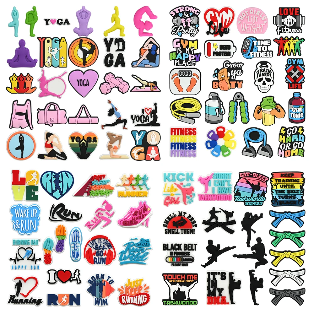 Mix For Yoga, Kung Fu,fitness exercise Shoes Charms PVC Shoe Accessories  Taekwondo   Decoration Buckle Fitness Party Xmas Gifts