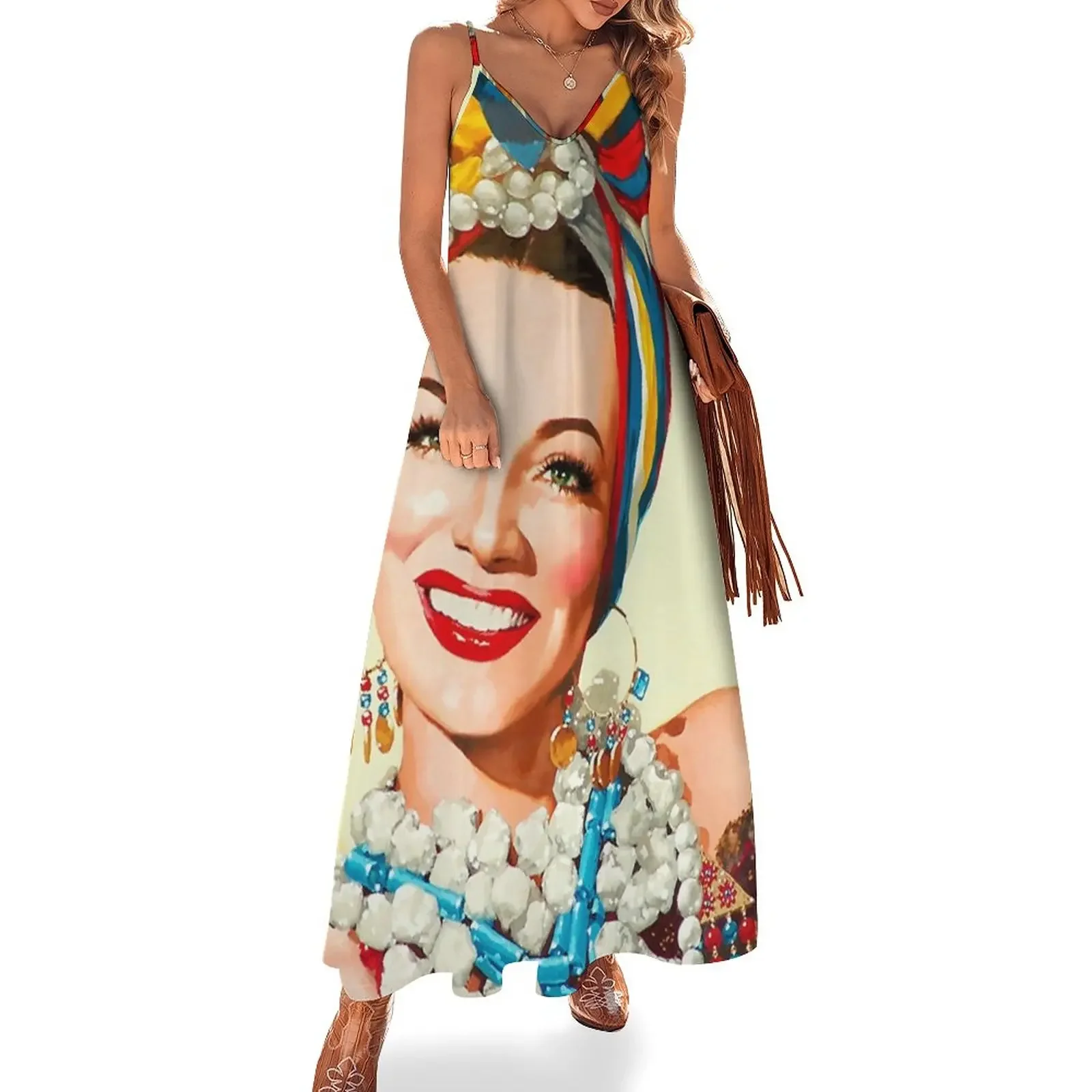 

Painting of Carmen Miranda Sleeveless Dress Woman clothing clothes summer outfits for women 2025 Dress