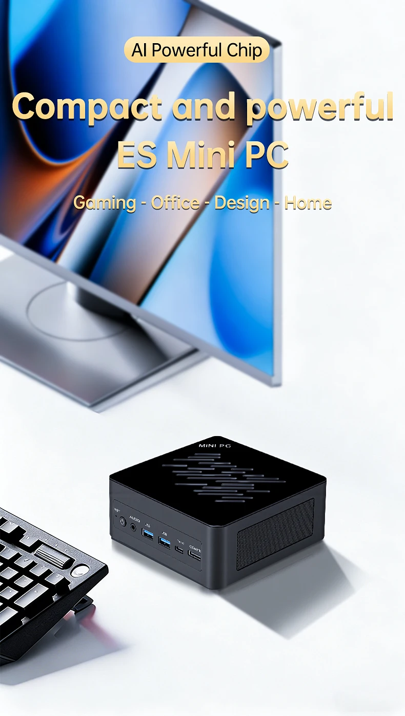 TOPC AMD Ryzen AI 9 HX465 ES Mini PC ,OCuLink, USB4, Dual 2.5G LAN, DDR5, PCIe 4.0, WiFi 6, NUC Gaming Mini Computer