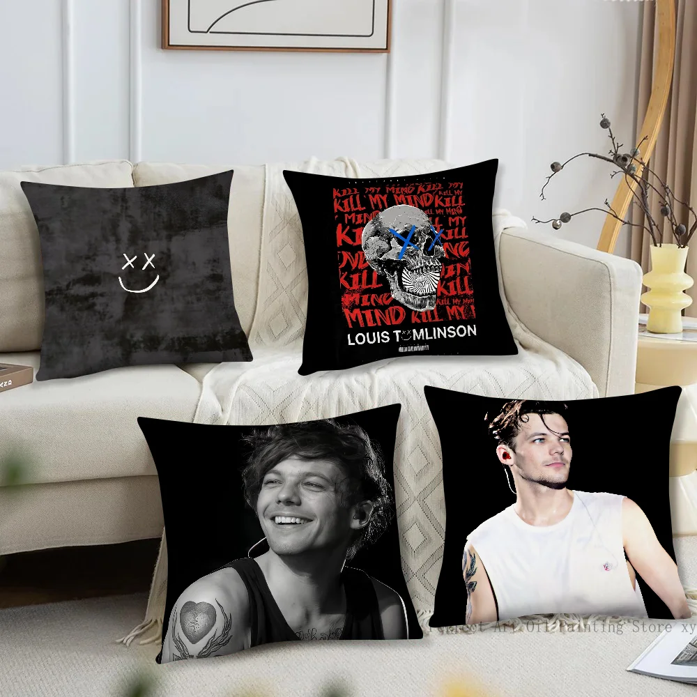 L-Louis Hot Singer T-Tomlinsons Pillow Case Fashion Square Pillowcase Bedroom Sofa Room Ins Decoration Leisure Cushion Cover