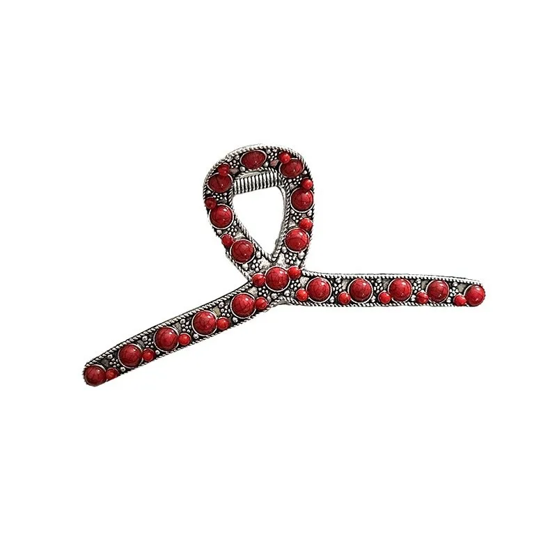 Colorful Rhinestone Shark Clip Temperament Versatile Gemstone Ponytail Clip Back of The Head Hair Clip Hair Styling Accessories