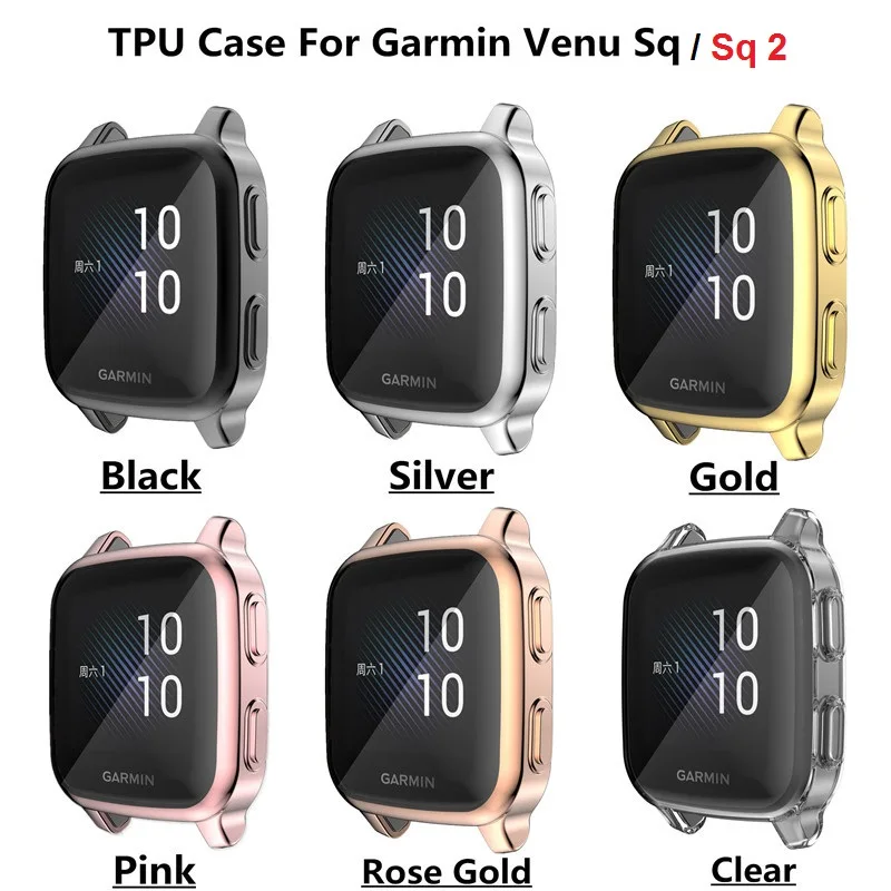 Silicone Protective Case For Garmin Venu Sq 2 Protector Frame Cover Shell For Garmin Venu Sq Full Coverage Smart Watch Bumper