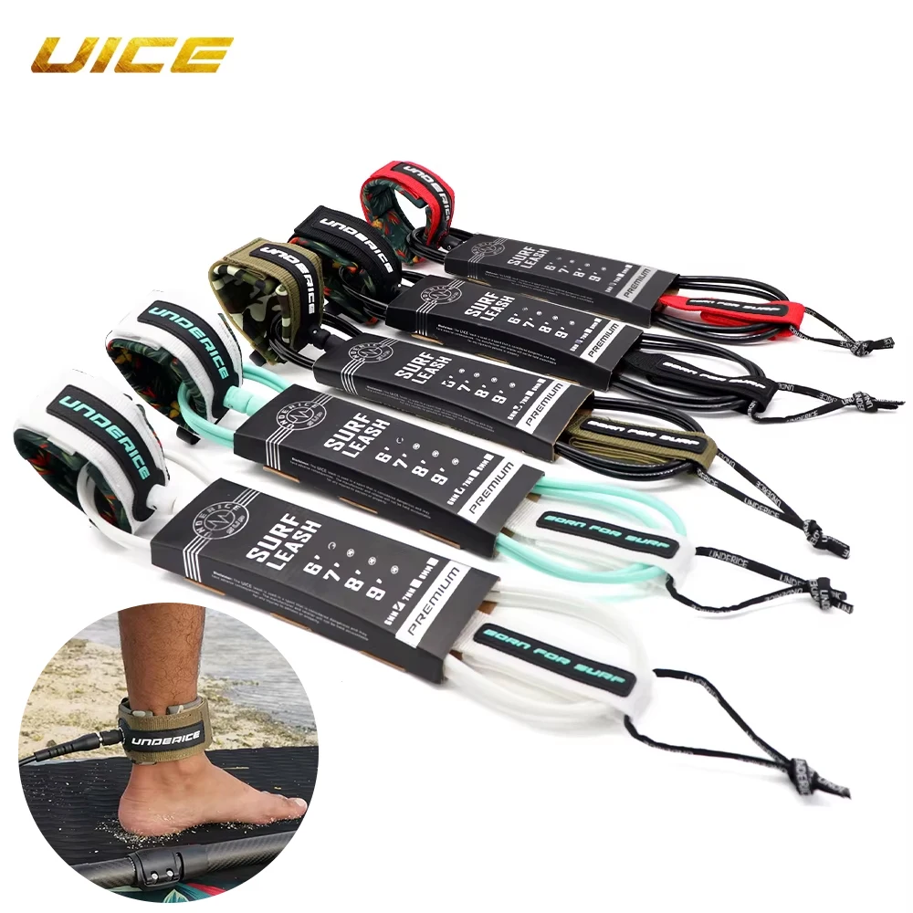 UICE SUP Board Surf Leash Surfboard Leash SUP 6-9ft Surf Leg Rope Stainless Swivel Inflatable Paddle Board Windsurfing Foot Rope
