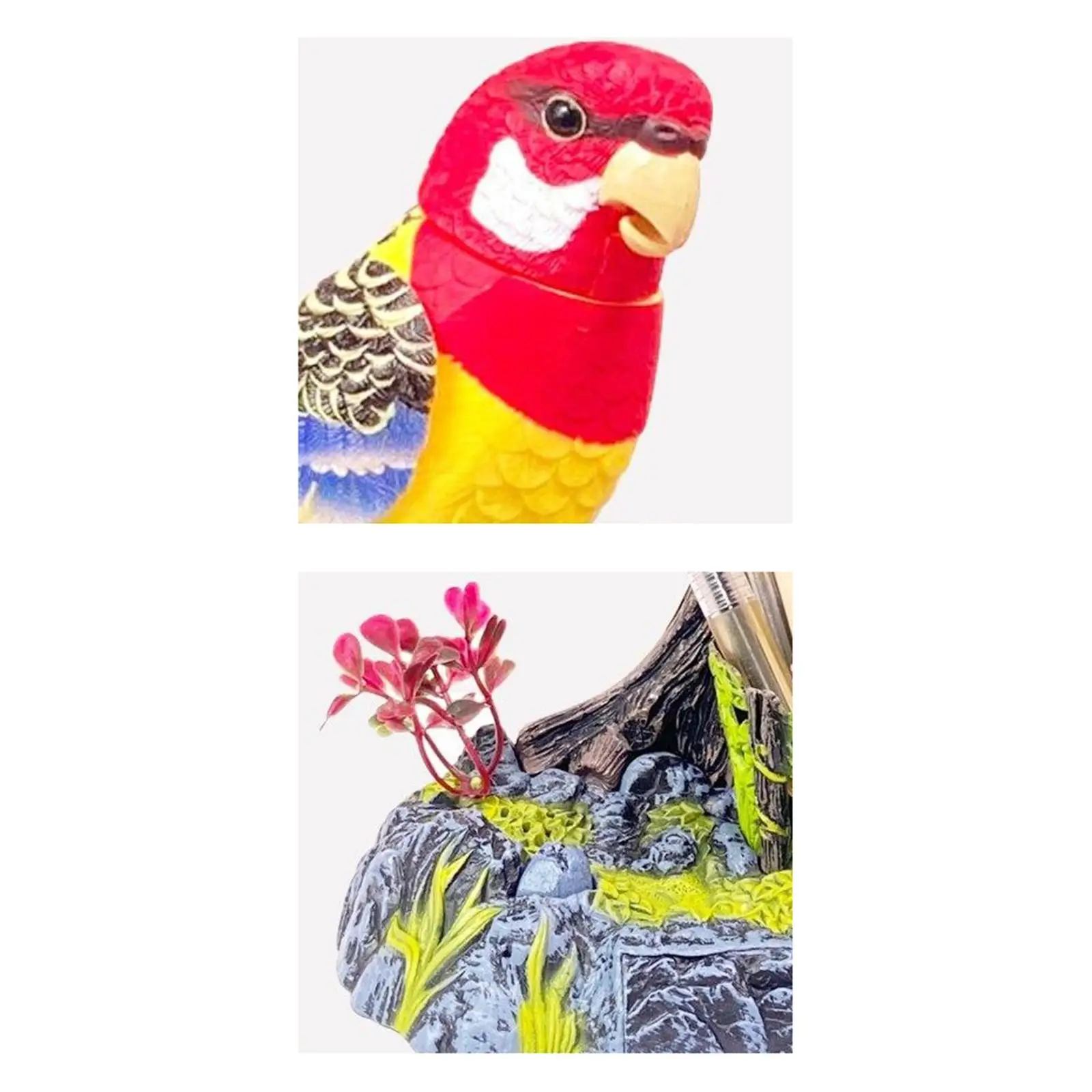 

Electronic Parrot Bird Toy Sound Control Interactive Sculpture Realistic Simulation for Home Garden