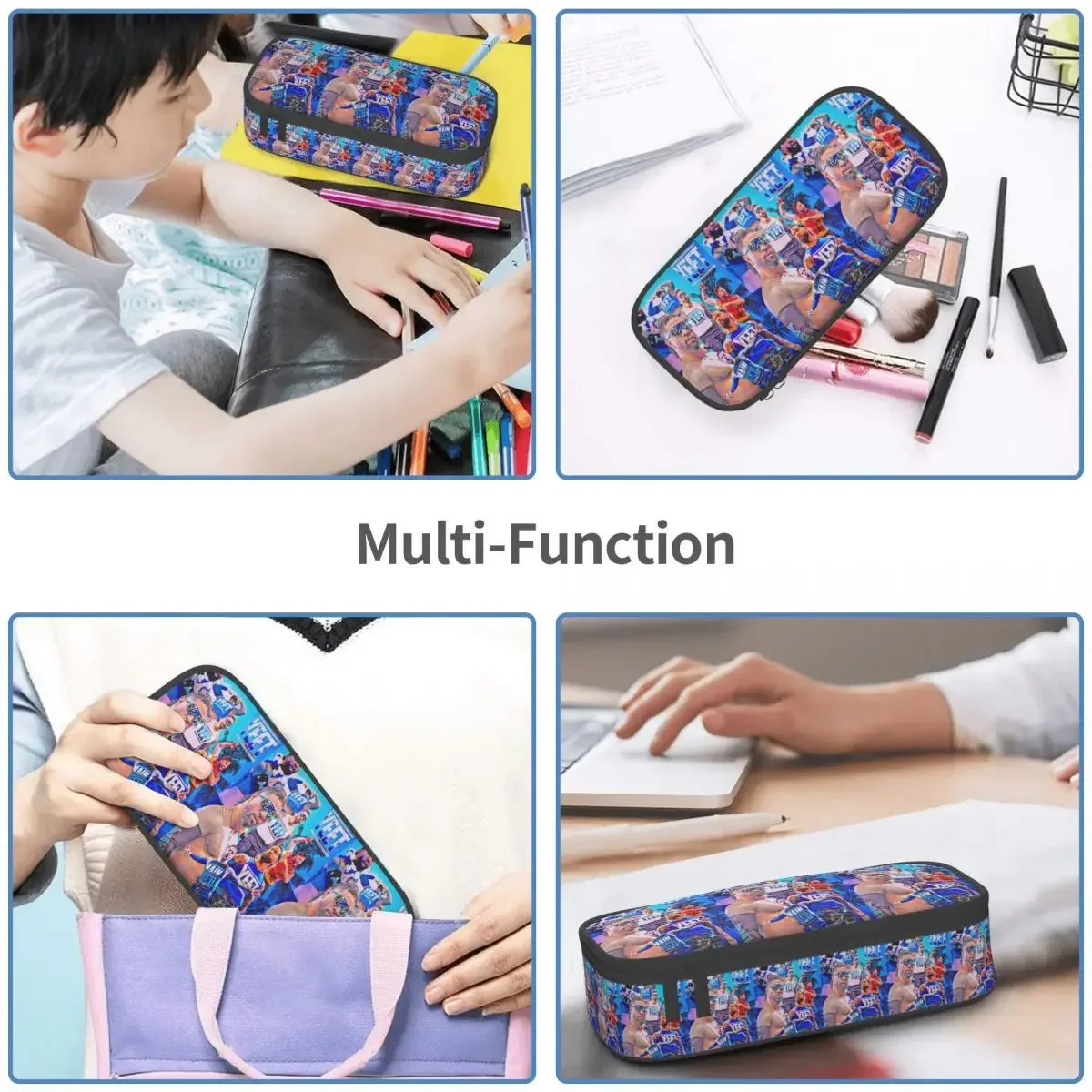 WWE Jey Uso Maint Event 2024 Pencil Case for Kids School Pen Box Pencil Bag Stationery Supplies Pen Holder Bag