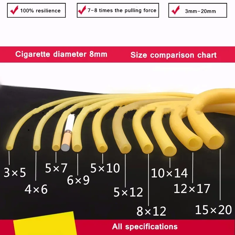 Mangueras de goma de látex natural, tubo Médico Quirúrgico elástico de alta resistencia, Catapulta de tirachinas, banda de goma, cuerda elástica, 1m