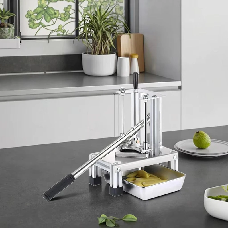 Вертикальная ручная машина для резки картофеля фри, картофелерезка, резак для чипсов с 3 лезвиями, резак для овощей и фруктов, кухонные инструменты
